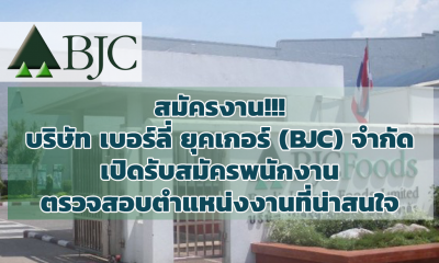 สมัครงาน!!! บริษัท เบอร์ลี่ ยุคเกอร์ (BJC) จำกัด มหาชน เปิดรับสมัครพนักงาน ตรวจสอบตำแหน่งงานที่น่าสนใจ