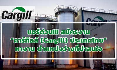 แชร์ด่วน!!! สมัครงาน “คาร์กิลล์ (Cargill) ประเทศไทย” หางาน ตำแหน่งว่างที่น่าสนใจ